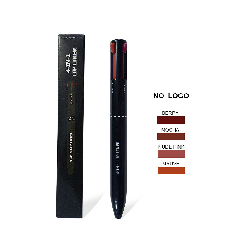 ขายร้อน Four-in-One ปากกาแต่งหน้า 4 in 1 ปากกาความงาม Four-Core 4 สีสี่สี Lip Liner ลิปสติก 4in1