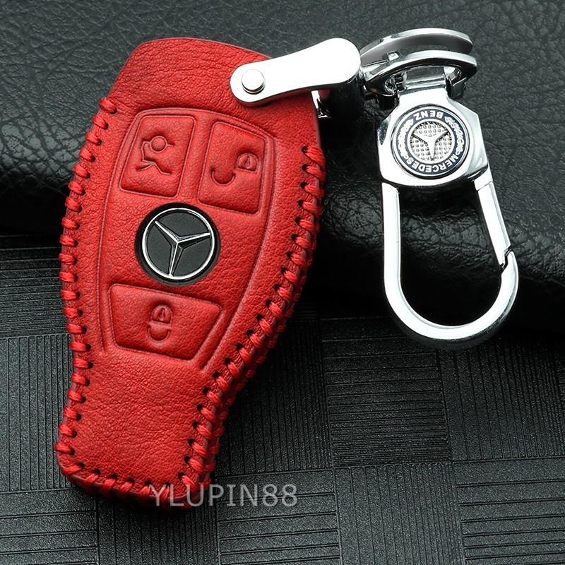 ReadyStockปลอกกุญแจหนังแท้สําหรับพวงกุญแจรถ Benz Keycase