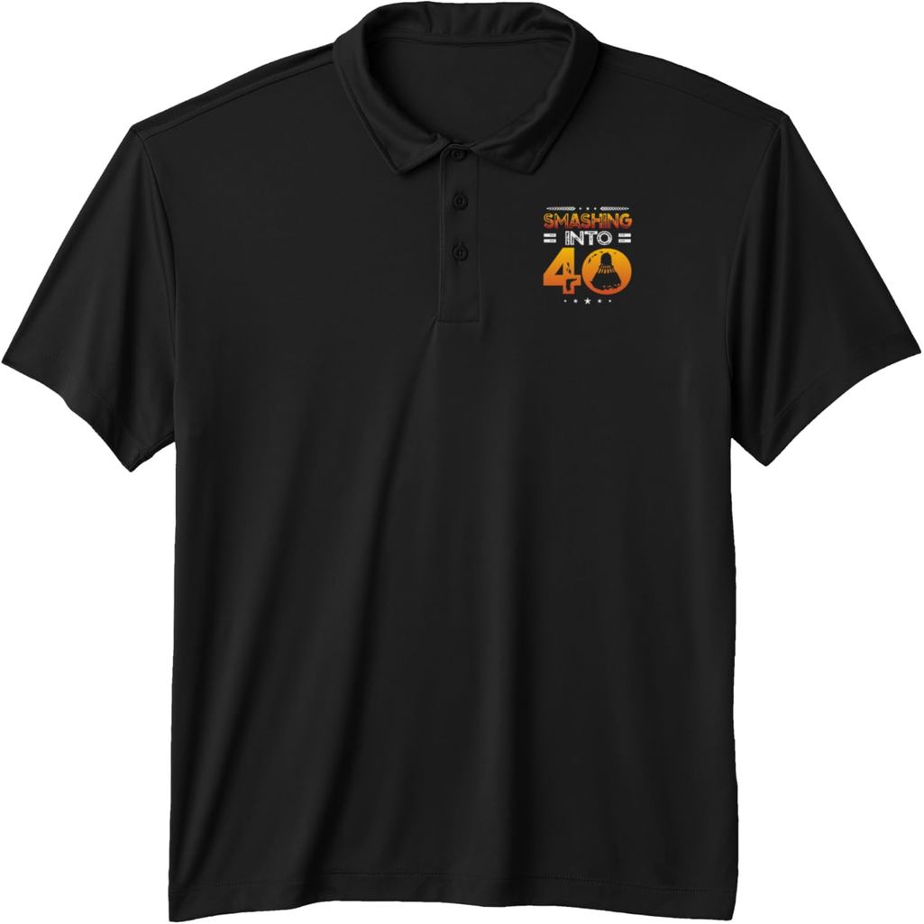 Smashing Into 40 Years Badminton Lover 40th Birthday Performance Polo Shirt