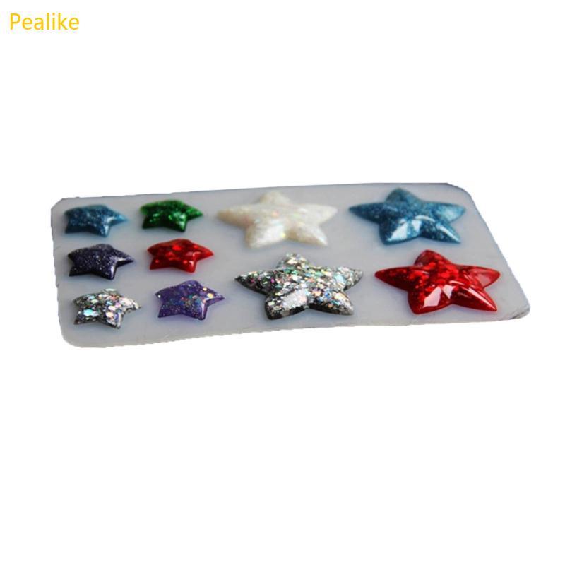 Pealike Star แม่พิมพ์ซิลิโคนต่างหูจี้สร้อยคอพวงกุญแจ Charm Epoxy Resin Mould