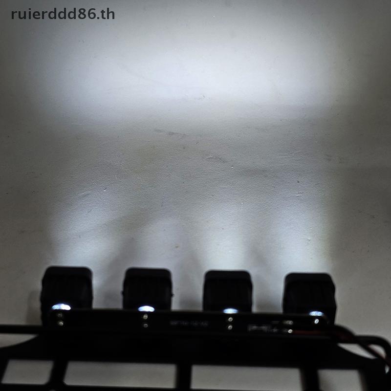 XXHZ MN82 Metal กระเป๋าเดินทาง Roof Ra พร้อมไฟ LED RC รุ่นรถอะไหล่อัพเกรดอุปกรณ์เสริมหลังคาจําลอง Ra พร้อมไฟสี่ดวง [TH]