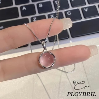 PLOYBRIL สร้อยคอ หินใส นำ โชค ประดับเงิน ไม่ลอกไม่ดำ X053