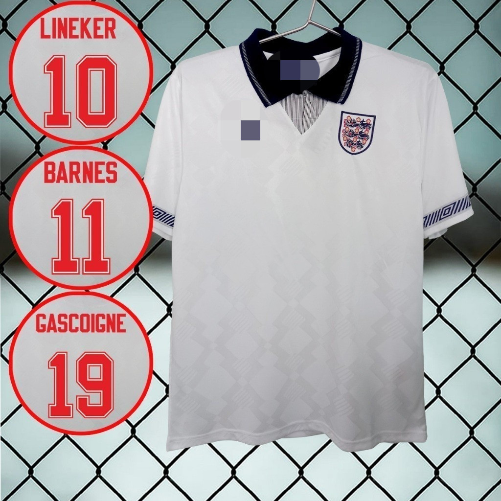 S-XXL England Retro Football home Jersey 1990-1992 (RT0094) - Custom Name & Number - Asian Sizes S ถ