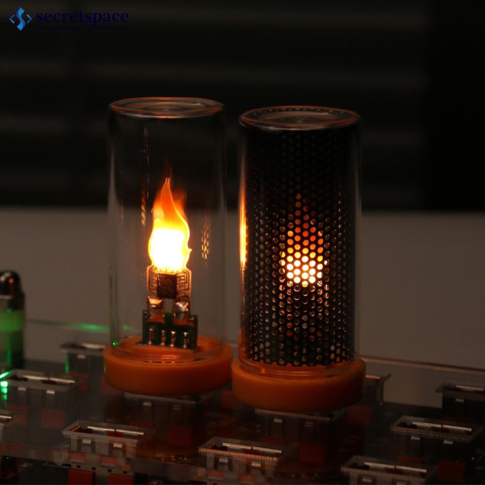 SECRETSPACE รถ USB LED เปลวไฟประเภท Night Light Frosted แก้วใสริบหรี่เทียนตกแต่ง Touch Control อารมณ