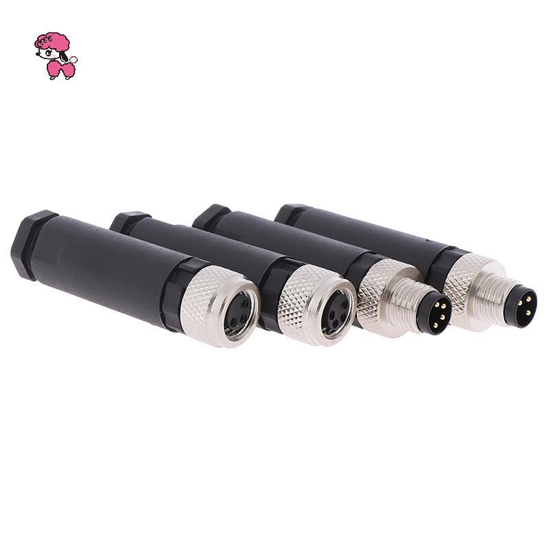 GRL 1 PC M8 Sensor Connector 3/4 Pin ปลั๊กมุมตรงชาย/หญิง TH