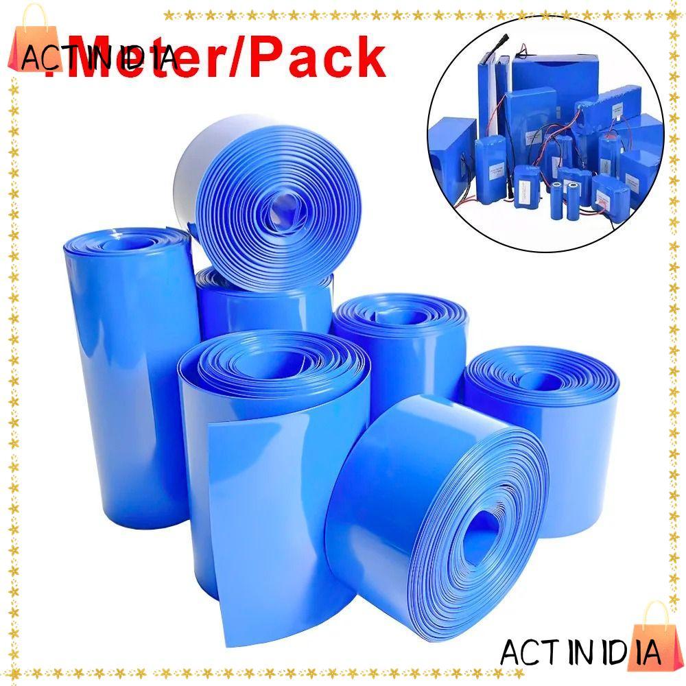 ACTINIDIARA 1 เมตร/แพ็คหดฟิล์ม,หลายขนาด 18650 แบตเตอรี่แพ็คท่อหดความร้อน, PVC Li-ion Wrap 70-200 มม.แขนเทปกว้าง