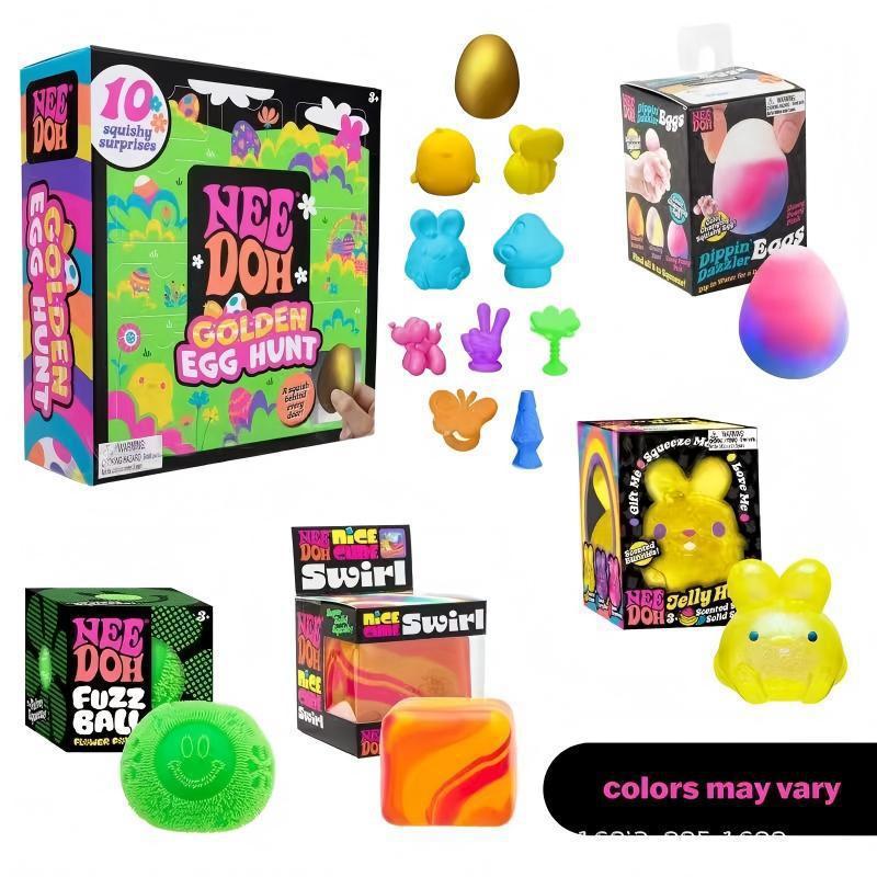 NeeDoh 10 Squishy Surprises!  Easter Golden Egg Hunt