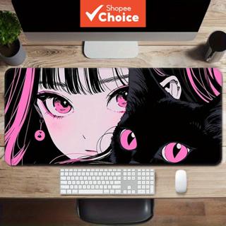 แผ่นรองเมาส์ขนาดใหญ่ลายอนิเมะสําหรับสาวแฟชั่น กันลื่น ฐานยาง…