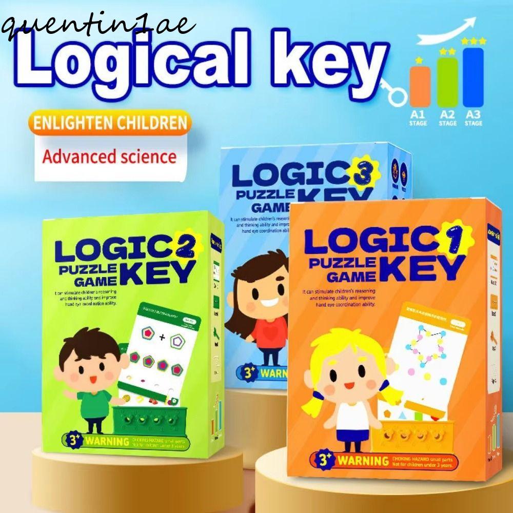 QHENTIN1AE Logic Key Thinking Training, Early Education 3D English Logic Key Puzzle Game, Matching G