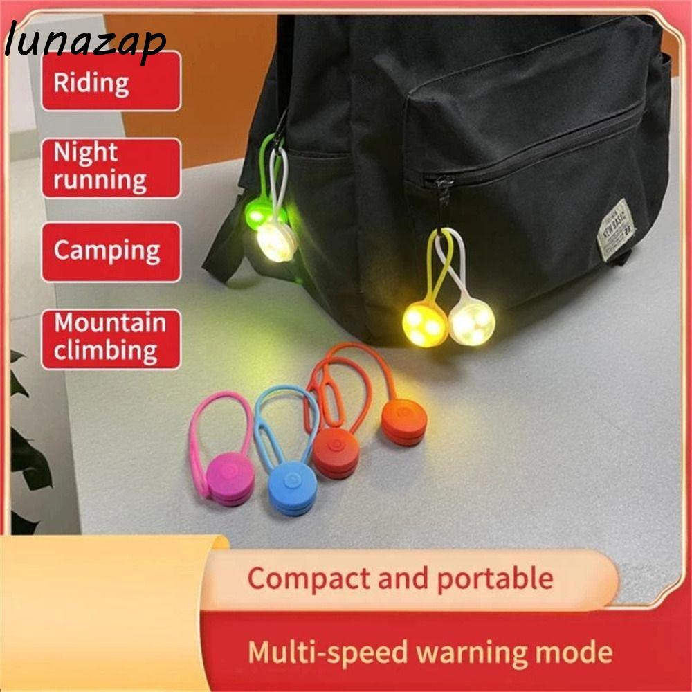 LUNAZAP ไฟ LED สำหรับกระเป๋าเป้และจักรยาน อุปกรณ์เสริมความปลอดภัยในตอนกลางคืน เหมาะสำหรับการวิ่งและทำกีฬากลางแจ้ง