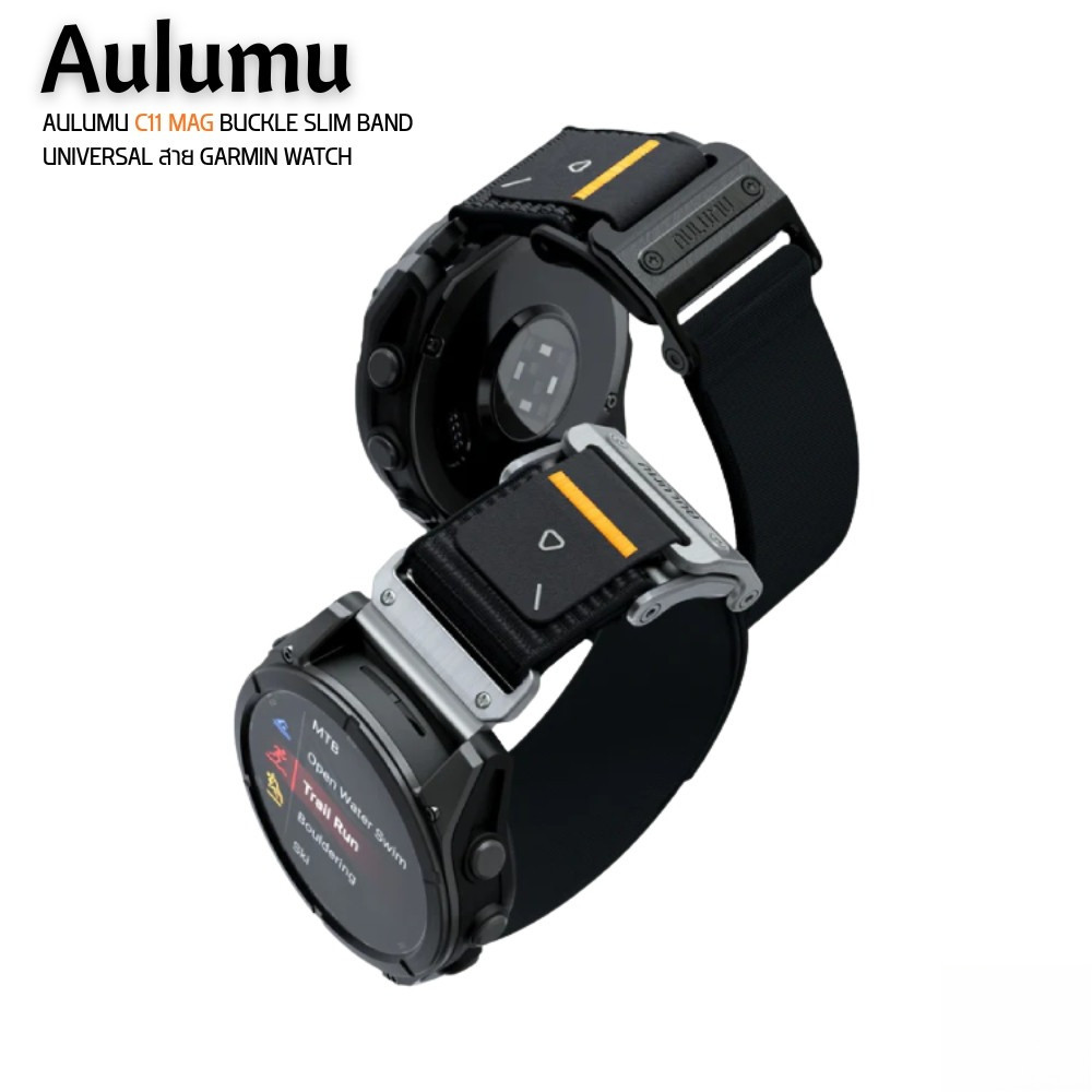 Aulumu C11 Mag Buckle Slim Band Universal สายนาฬิกาสำหรับ Garmin Watch ขนาด 22 - 26 mm