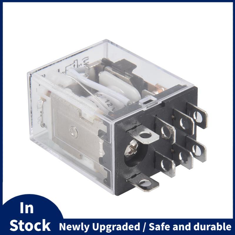 JQX-13F LY2 DC 12V คอยล์ 8-Pin DPDT สีเขียว LED รีเลย์แม่เหล็กไฟฟ้า