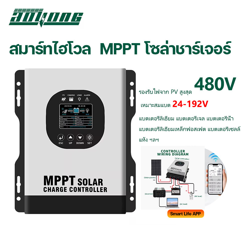 🚀🚀🚀 【ส่งไว】AOYANG Smart ไฮโวล MPPT Solar Controller โซล่าชาร์เจอร์แบบเชื่อมต่อ wifi ได้ 12V-192Volt 