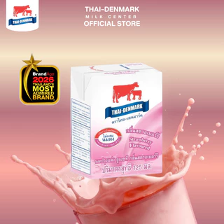 นมไทยเดนมาร์ค รสสตรอเบอร์รี่ UHT คละขนาด นมโคแท้ นมวัวแท้ 100% ยกลัง นมกล่อง นมยูเอชที
