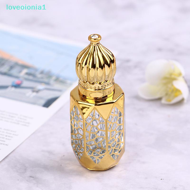 loveoionia1 6ml Golden Refillable Perfume Bottles Glass Roll-on Bottle IA