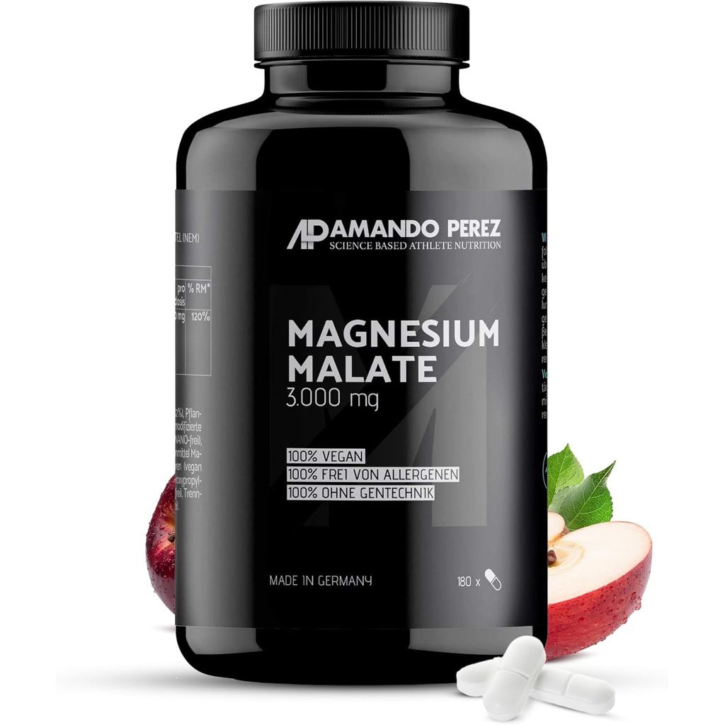 Amando Perez แคปซูลแมกนีเซียม 3000 mg - 180 เม็ด มังสวิรัติ เพิ่มพลังงาน ลดอาการเหนื่อยล้า และสนับสน