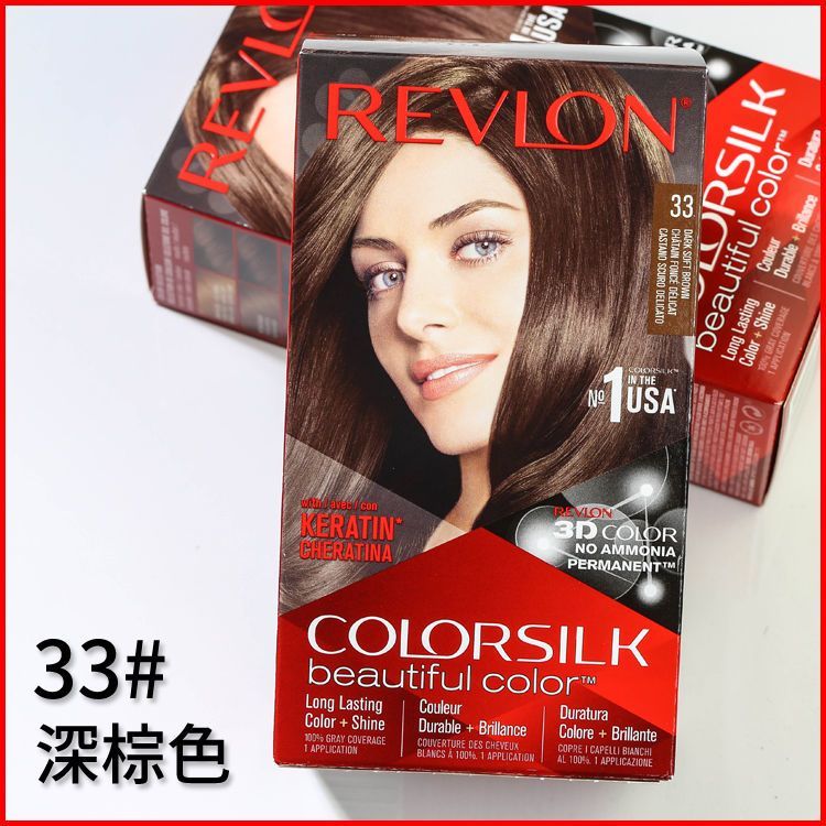 American REVLON ย้อมผม REVLON REVLON Baked Ointment ผ้าลินินสีน้ําตาลอ่อน 51#温和不含氨水3/24