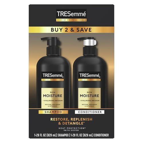 TRESemmé Rich Moisture Shampoo and Conditioner 2 Count Rich Moisture สําหรับผมแห้งสูตรวิตามินอีและไบ