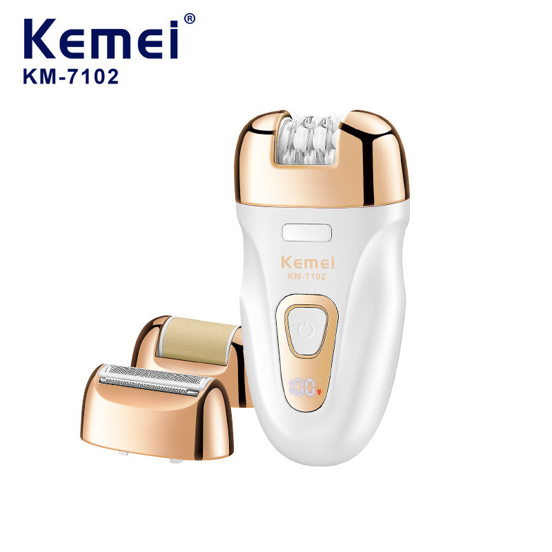 Kemei KM-7102 เครื่องกำจัดขนไฟฟ้า 3 in 1 ไร้สาย ปรับความแรงได้ 2 ระดับ