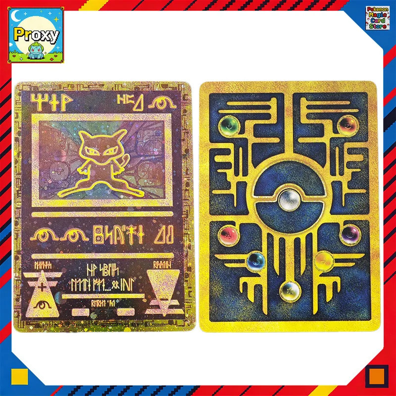 การ์ดโปเกมอน PTCG 4PCS อียิปต์ poncho Ninja Pipworker mewtwo mew EX Proxy คอลเลกชันอะนิเมะ Booster P