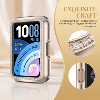 กรณีเพชร for Huawei Band 11 / Huawei Band 11 Pro เคส สมาร์ทว็อช อุปกรณ์ปกป้องกันหน้าจอรู ปกป้องกันรอยขีดข่วนรูป้องกัน