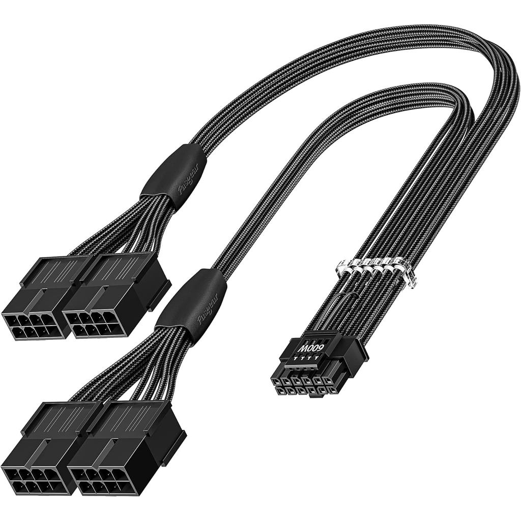 Fasgear 16pin GPU สาย 4X 8 Pin Pcie Extension - PCI-e 5.0 12VHPWR Extender สายไฟ 40 ซม.Sleeved 12V-2