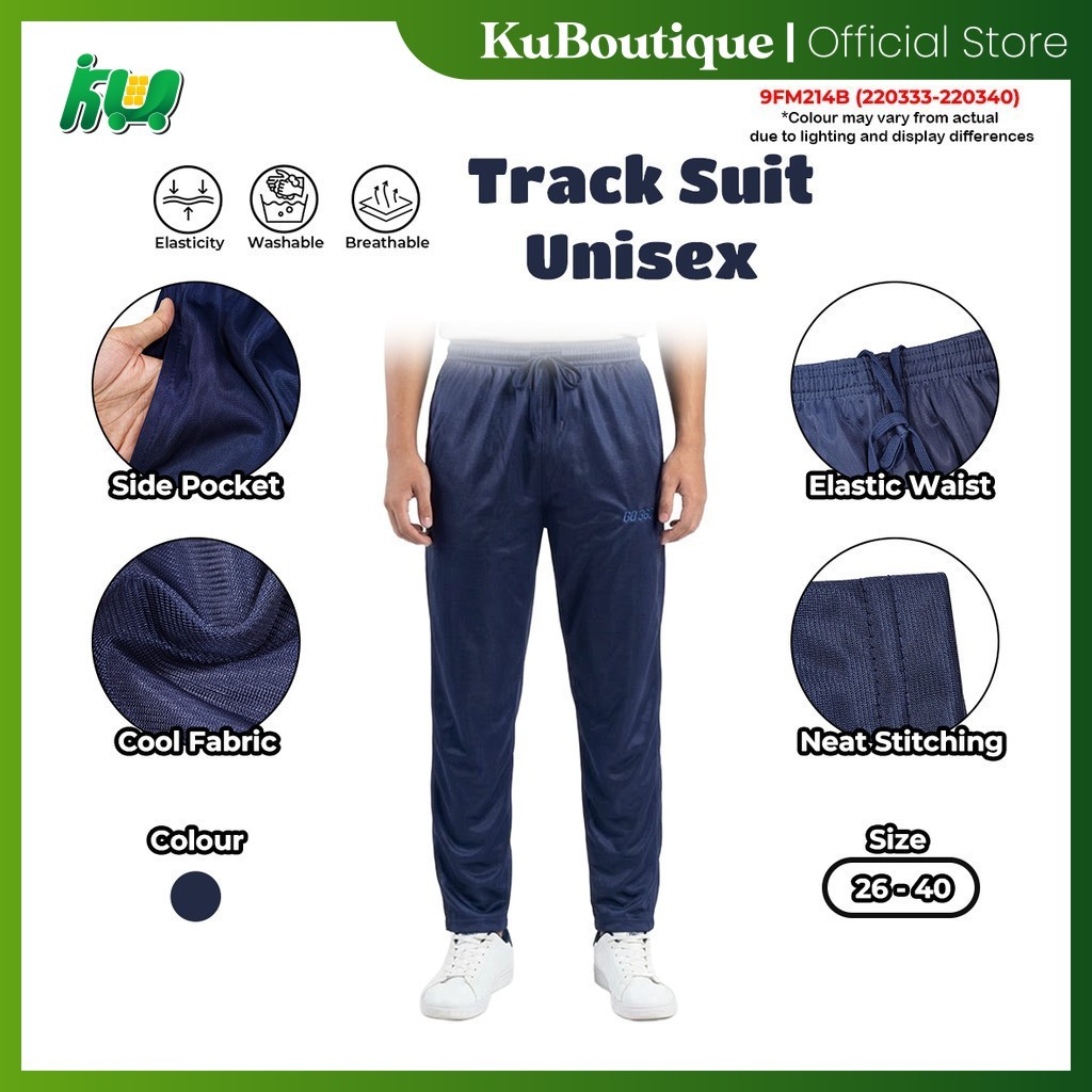 Track Suit Pants Cotton Blue Seluar Track Suit Cotton Biru Sizes 22-40 9FM214B