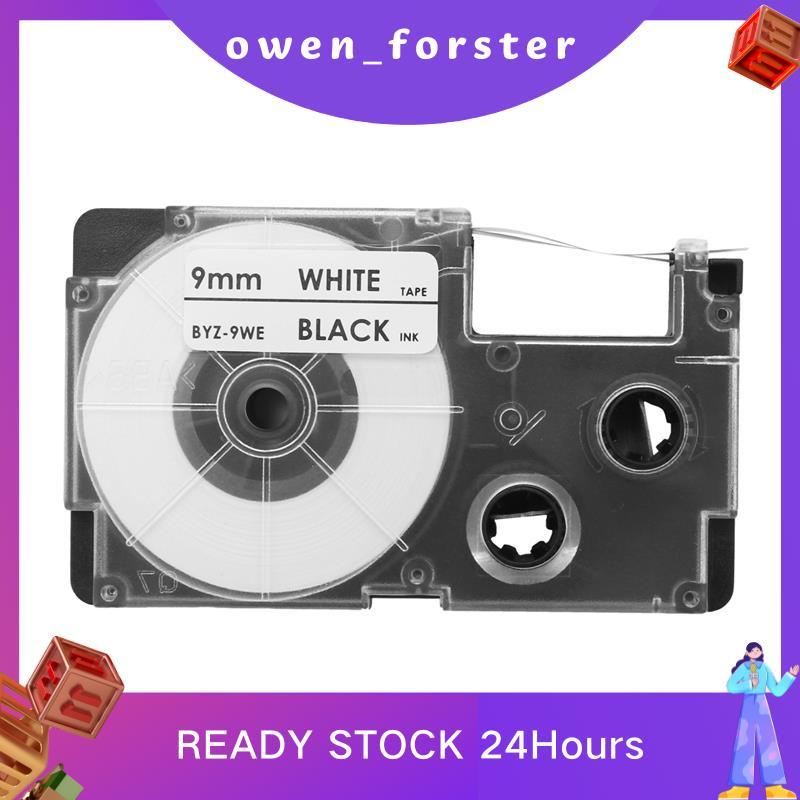 In Stock 3 Pack 9mm Black on White Label Tape Label Maker ใช้งานร่วมกับ -120, -60, -100, KL750B, KL7