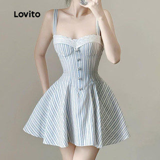 Lovito เดรสลำลองใส่ได้ทุกวัน ทำงาน วันหยุดพักผ่อน เดินทาง เด…