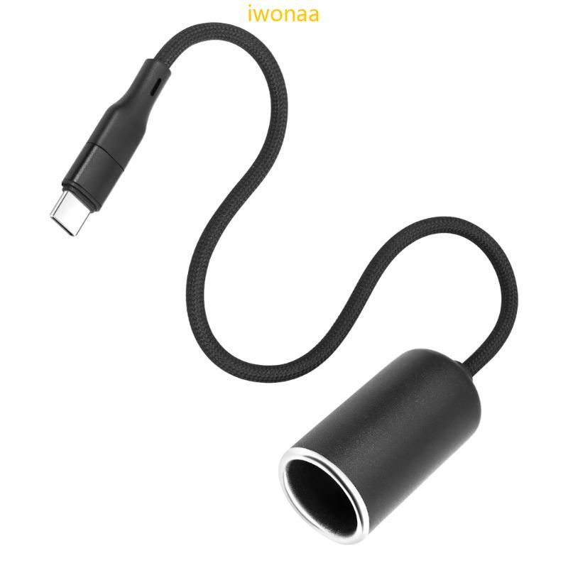 Iwo Type C Male to 12V Female Car Adapter สําหรับเชื่อมต่ออุปกรณ์ไฟแช็ก