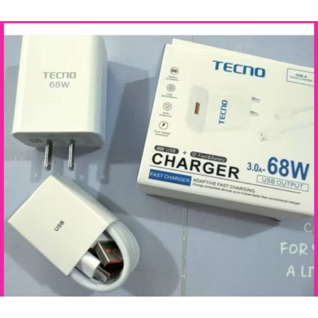 68W Tecno Original Fast Charger adapter พร้อมสาย Type-C 1M