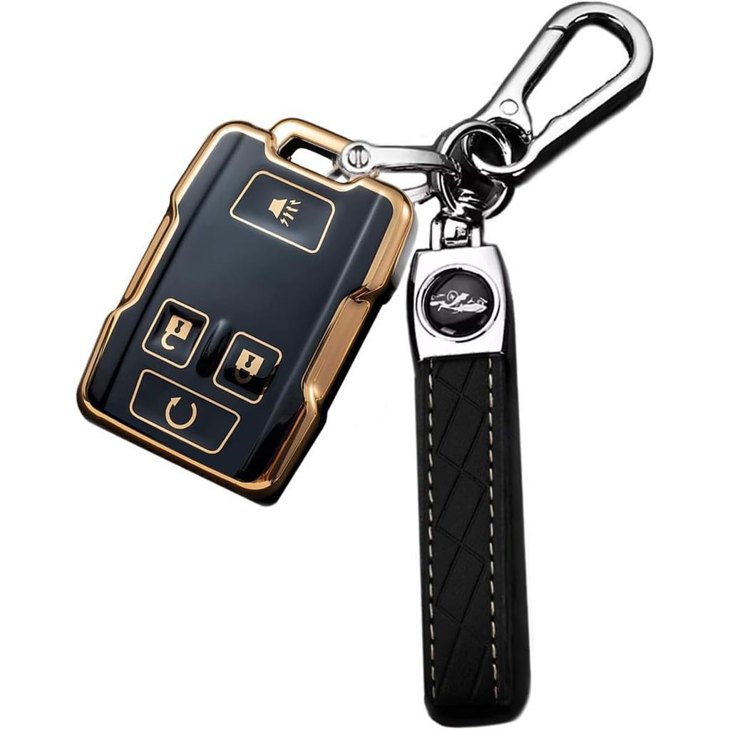 Key Fob สําหรับ Chevrolet: 4 ปุ่ม Remote Case Protector Wih พวงกุญแจ Fit สําหรับ Chevy Silverado Col