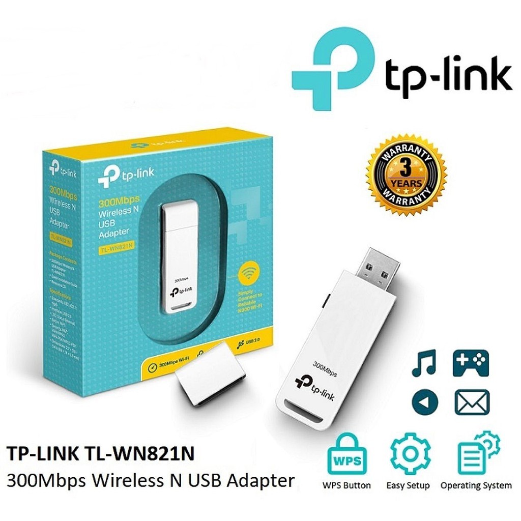 ⚡️อุปกรณ์รับไวไฟ⚡️TP-LINK (TL-WN821N) 300Mbps Wireless N USB Adapter