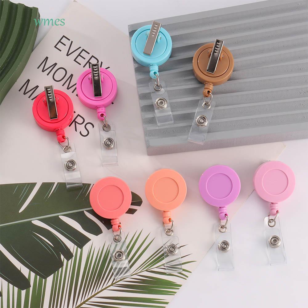 WMES1ZA Badge Clip Badge Holder อุปกรณ์สํานักงานพยาบาลหมอ 360° หัวเข็มขัดดึงนิทรรศการการหมุน