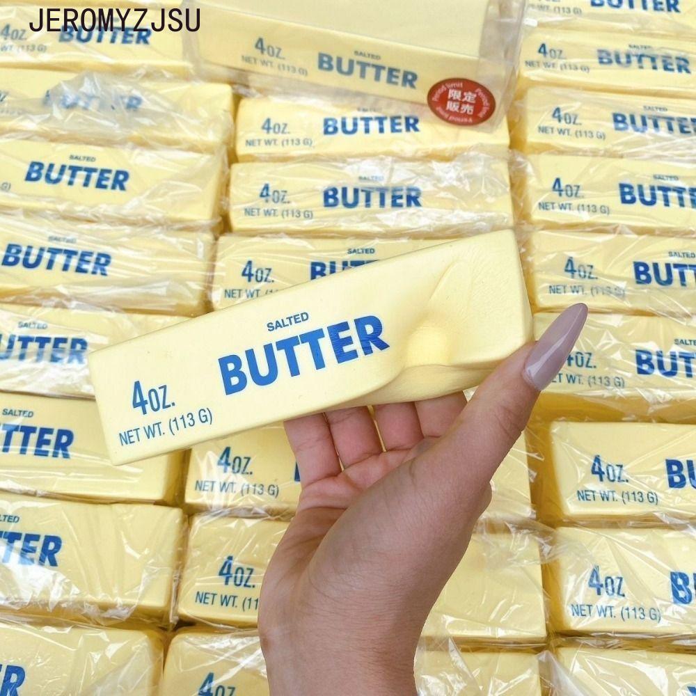 JEROMYZJSU นุ่มช้า Rebound Butter Stick, ผ่อนคลายของขวัญ Release Hand Butter Stick บีบของเล่น, Venting Ball ยืด 14.5 ซม. Sensory สมจริง Butter Sticks ของเล่นเด็ก