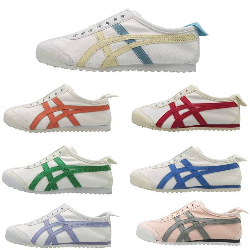 ONITSUKA TIGER MEXICO 66 Lazy SlipOn Casual Pedal ผ้าใบ Tiger รองเท้าผู้ชายผู้หญิงรองเท้าสีขาว ETHW