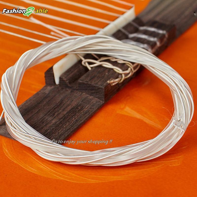 Fashion.shop03 6 ชิ้นสายกีตาร์ไนลอน Silver Strings ชุดสําหรับกีตาร์คลาสสิกคลาสสิก CAD