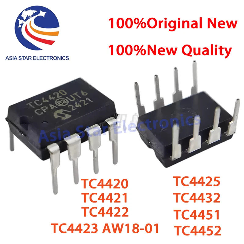 5PCS TC4420 TC4421 TC4422 TC4423 AW18-01 TC4425 TC4432 TC4451 TC4452 4420EPA 4421 4422 4423 4425CPA 