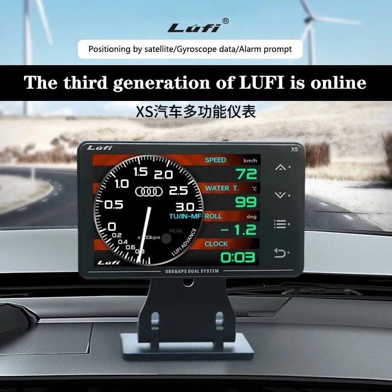 LUFI XS Gauge รถ Multi-function OBD + GPS เครื่องมือน้ําอุณหภูมิ Turbine น้ํามันอุณหภูมิเมตร G ค่า G