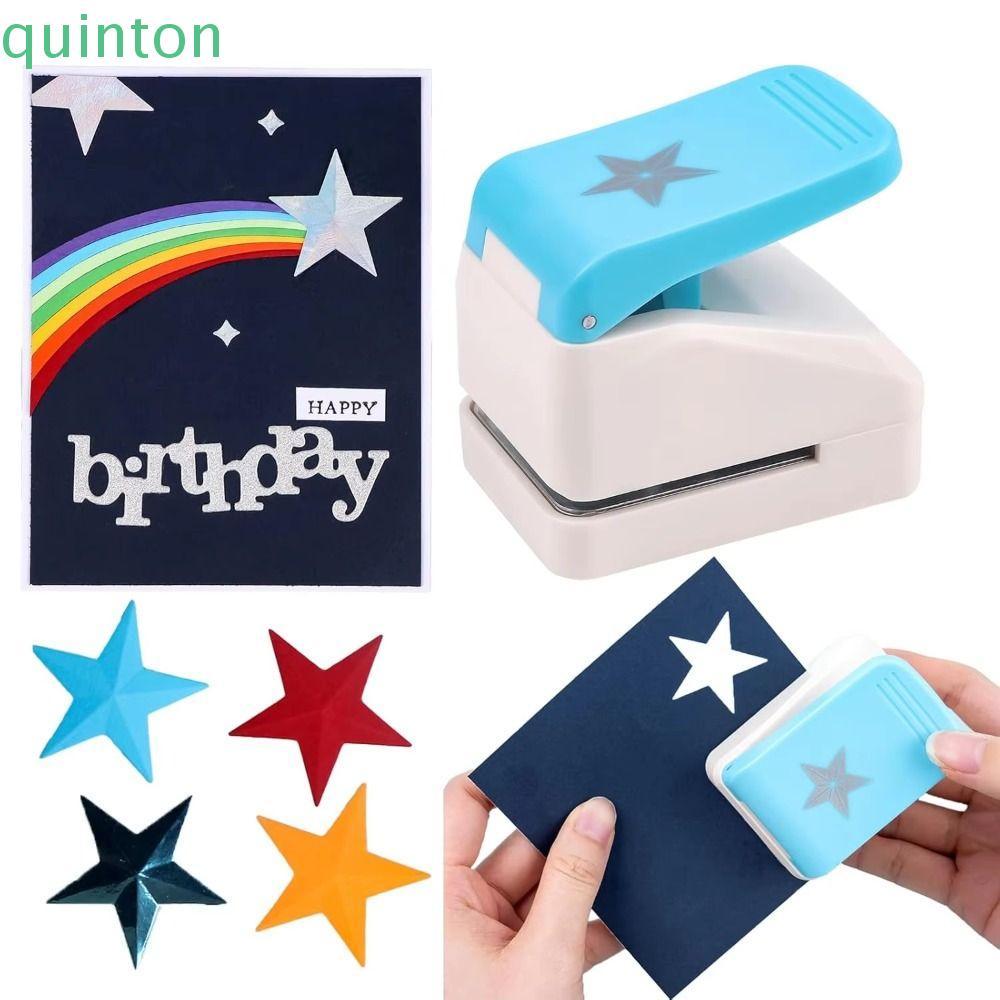 QUITON Stamp Border Punch, Stamp Shape Hole Puncher ลายนูน|เครื่องเขียนตัดหัตถกรรมตัดกระดาษหมัดชงแสต
