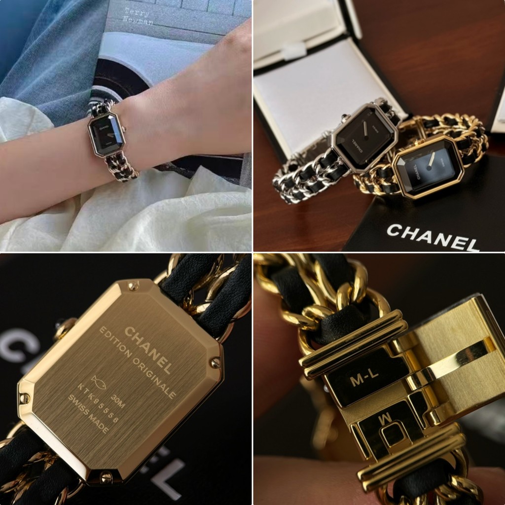 【ก่อนสั่งสอบถาม】ราคา7300 CCC รุ่นขายดี นาฬิกาข้อมือผู้หญิง  สายโซ่สอดหนัง ดีไซน์ทรงสี่เหลี่ยมแบบน้ำตาลก้อน