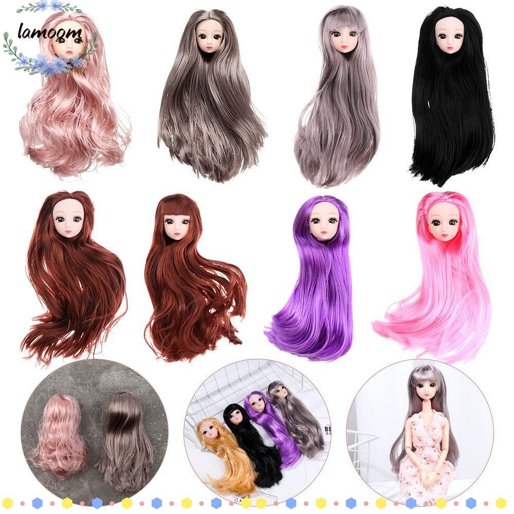 LAMOO 30 ซม. ตุ๊กตา BJD 1/6 หัวตุ๊กตา DIY สวมใส่ได้ ผมยาวหลายสี ตา 3 มิติ สำหรับเด็กผู้หญิง ของขวัญ