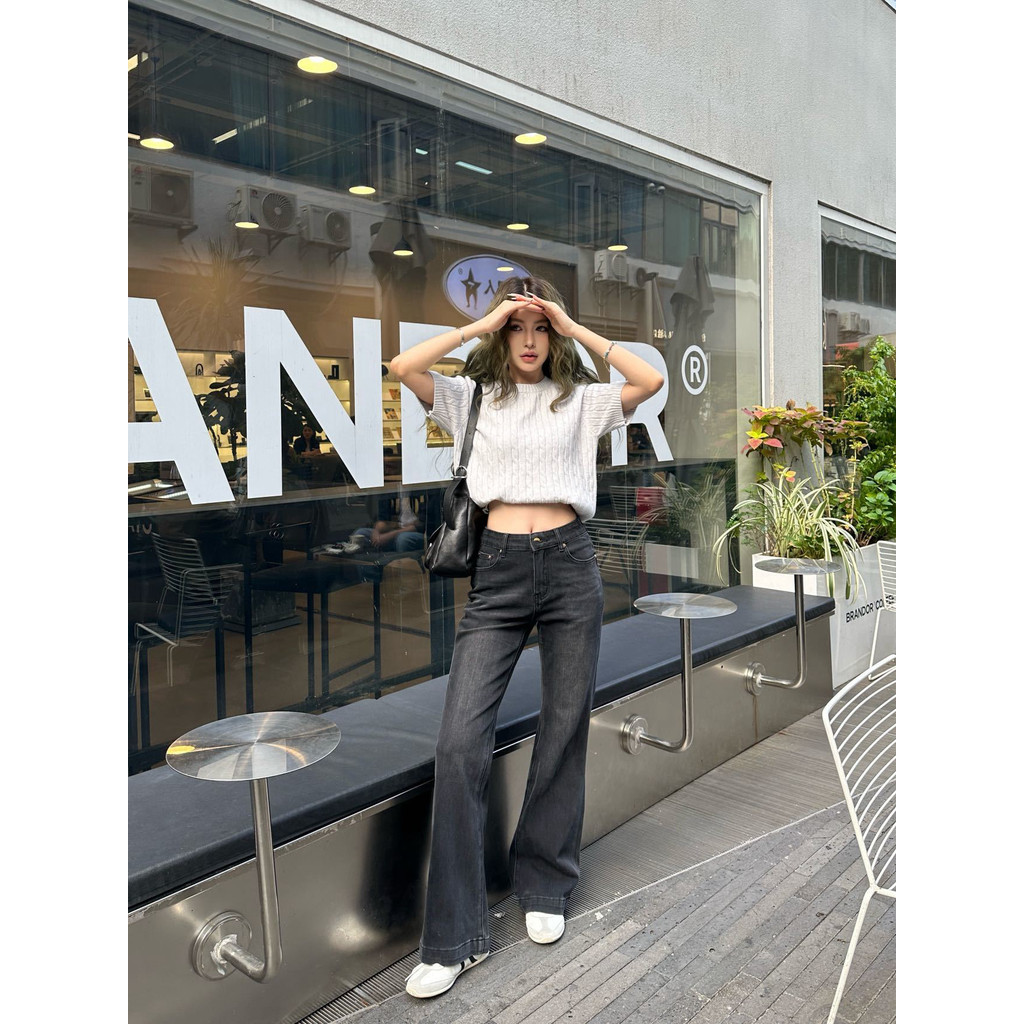 UQH8 CH* Autumn New Retro Classic Color-Block Letters logo Embroidered Casual Versatile Straight-Leg