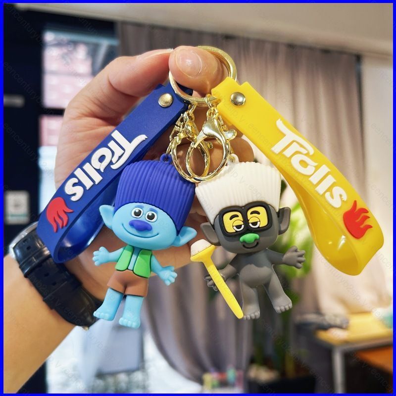 G2P การ์ตูนน่ารัก Trolls พวงกุญแจสาขา Poppy Tiny Diamond DJ Suki กระเป๋าจี้พวงกุญแจ P2G