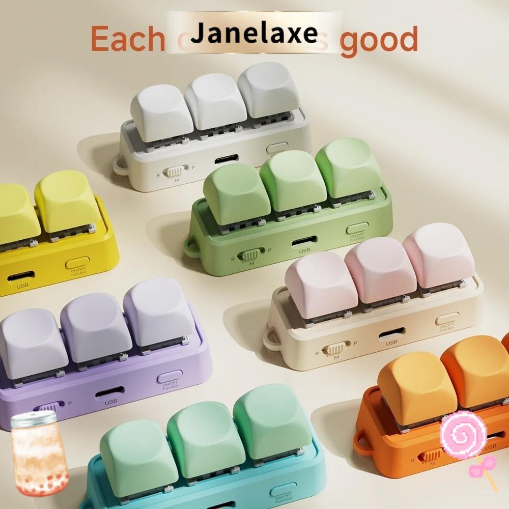 JANELAXE ตัวหมุนหน้าคีย์บอร์ด EBook แบบพกพา Universal EBook หน้าคีย์บอร์ดอเนกประสงค์ 3 คีย์อุปกรณ์ T