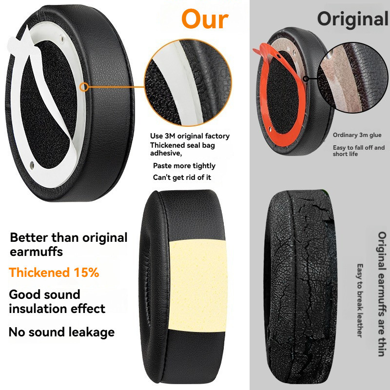 เหมาะสำหรับ Beats Solo3 Generation Earmuff Magic Voice Solo2 Earpads หูฟังไร้สายผ้าฝ้ายไร้สายเปลี่ยนอุปกรณ์เสริม - รูปที่ 5