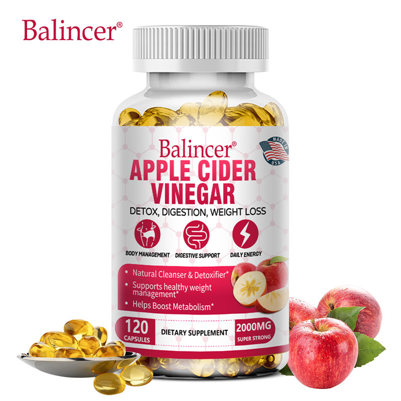 Balincer Apple Cider Vinegar อาหารเสริม - ช่วยการจัดการน้ําหนัก เพิ่มการเผาผลาญและล้างพิษ และ Suppresses Appetite
