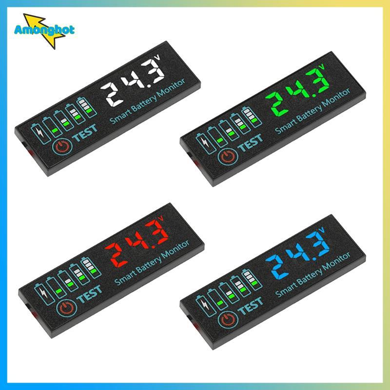 Amonghot> 7-55V Universal Battery Charge Indicator Panel LED Indicator Acid Battery Voltage Charge I