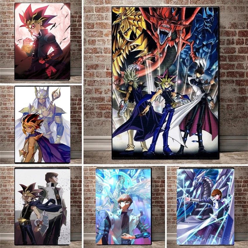 คลาสสิกญี่ปุ่นอะนิเมะ Yugioh YuGiOh อียิปต์พระเจ้าผ้าใบโปสเตอร์ Wall Art พิมพ์สําหรับครอบครัวสมัยใหม