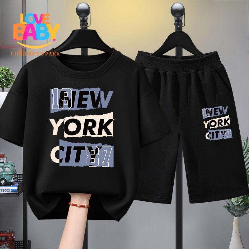 [Fashion Kids][COD]  ชุดเสื้อและกางเกงขาสั้นเด็กผู้ชาย แขนสั้นและกางเกงขาสั้น ฤดูร้อน  มาใหม่ สำหรับเด็กโต เสื้อผ้าอินเท